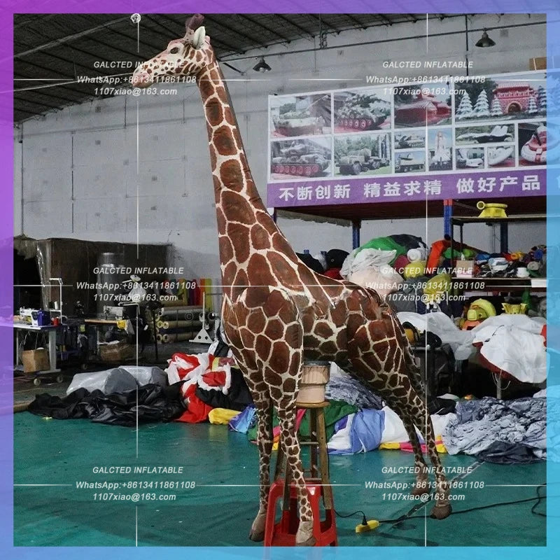 Zoo Advertising Decoration Giant Inflatable Giraffe For  5 Meters High Realistic Giraffes Animal Balloon