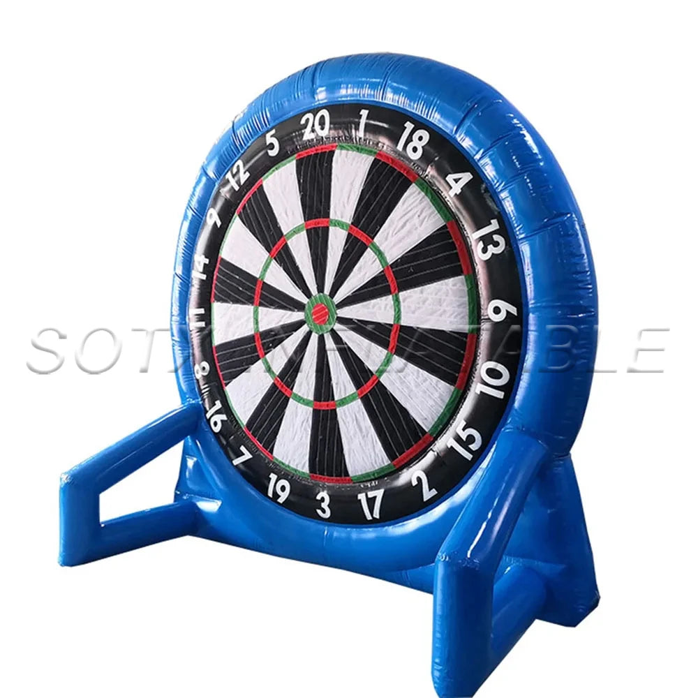 Outdoors Play Giant Commercial Occluded Inflatable Soccer dart Air Pump Football Darts Game With Sticky Balls For Backyard