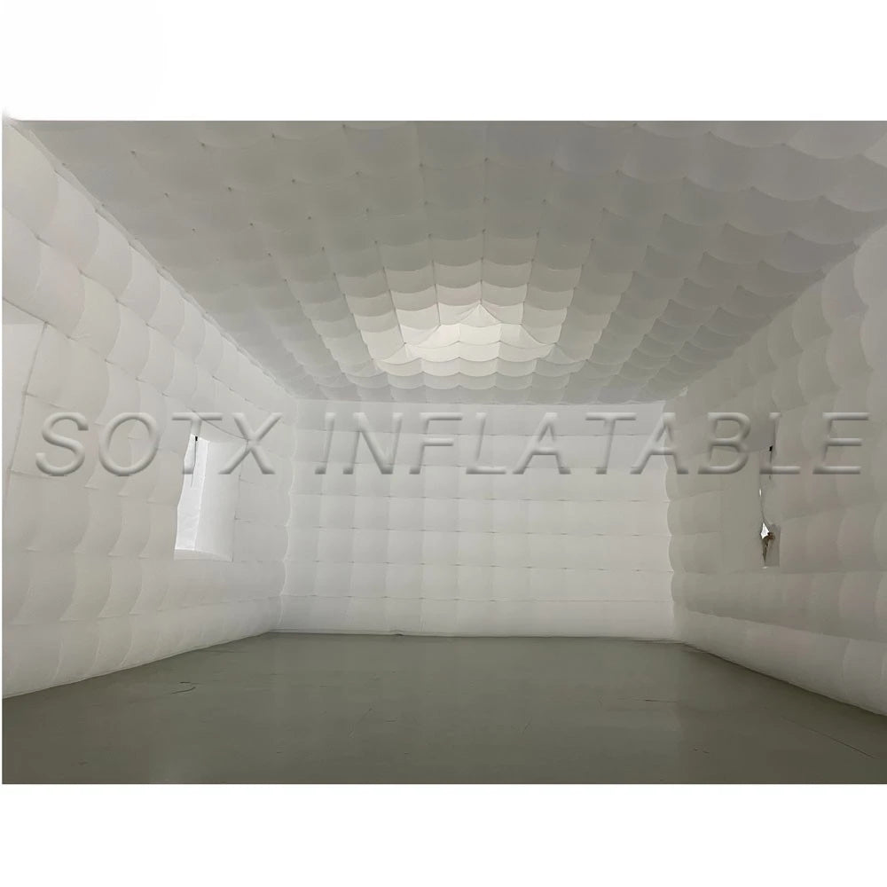 Outdoor Portable House Large White Black Air Inflatable Cube Tent With Led Lights And Windows For Wedding Party Nightclub Giant