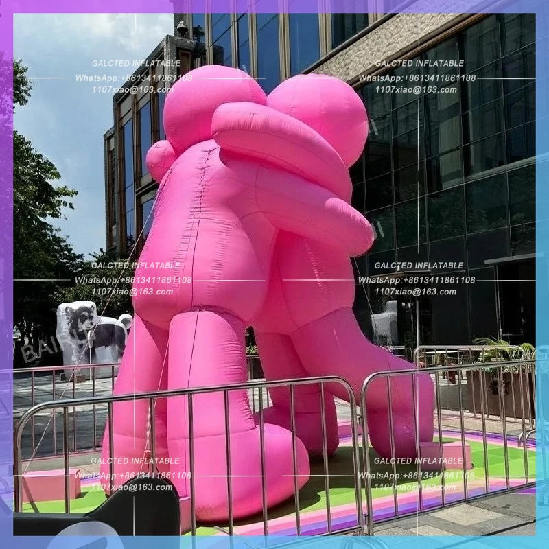 inflatable embrace people cartoon Pink 4meter charactor doll for building square festival decoration