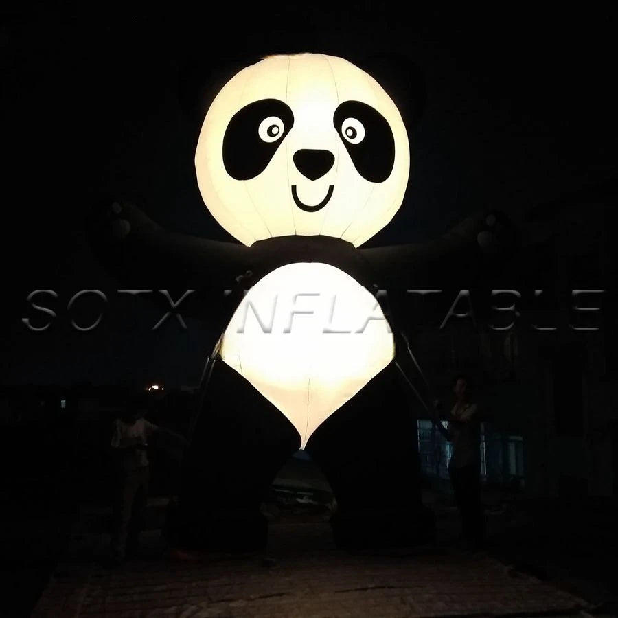 giant inflatable panda Customized advertising inflatable product cartoon for outdoor with led lights