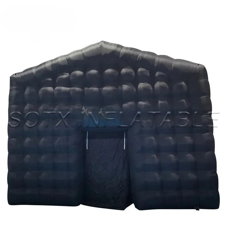 Show Business Decor LED Inflatable Air Cube Tent Inflatable Black Tent House Disco Light Nightclub Tent for Party Event