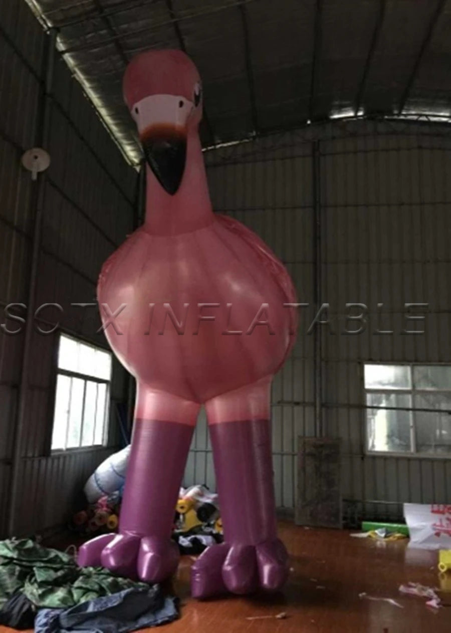 blower and logo for event 5m H Inflatable flamingo replica,Advertising animal Model with free air