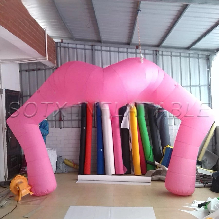for club wedding party Attractive 4m W glowing Inflatable Kiss Me Lip Arch,Valentine's Day Decoration with LED Lights