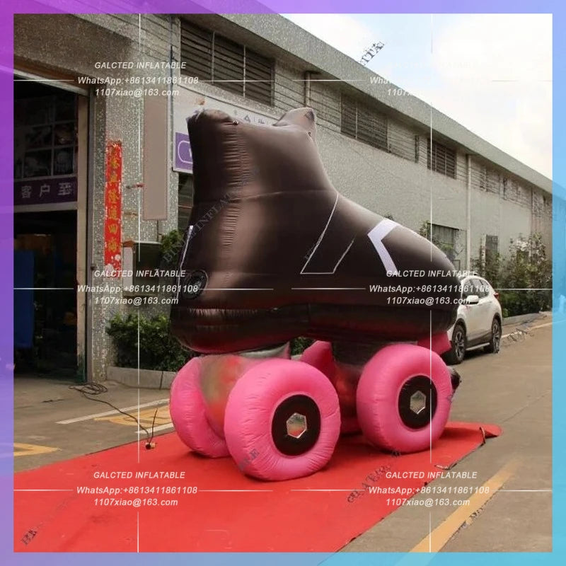 Inflatable Shoes Model Skating Shoes Replica Hot Sale Giant Inflatable Roller Skates With Blower Airblown For Advertising