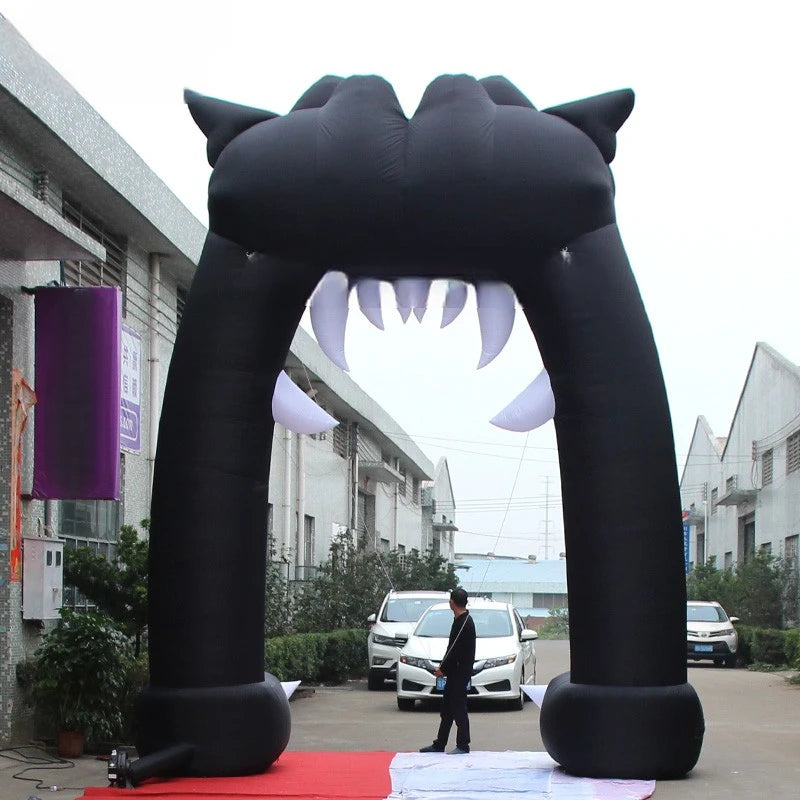 Inflatable Black 5x6 Meters Cat Arch 20 Feet High Halloween Archway for Decoration