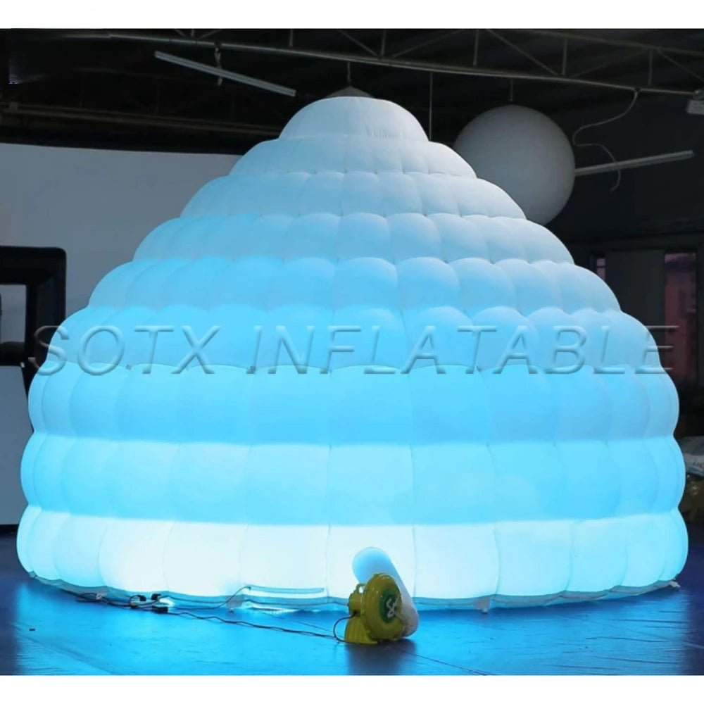 For Fair Event AdvertisingExquisite 4mdiax3.16mh White Inflatable Dome Igloo Tent With Led Light Luxury Air House