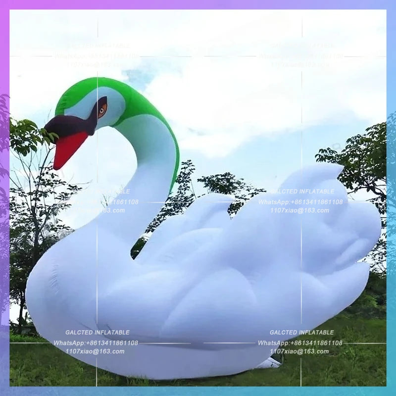 sandbeach restaurant advertising White giant inflatable goose big swan for park