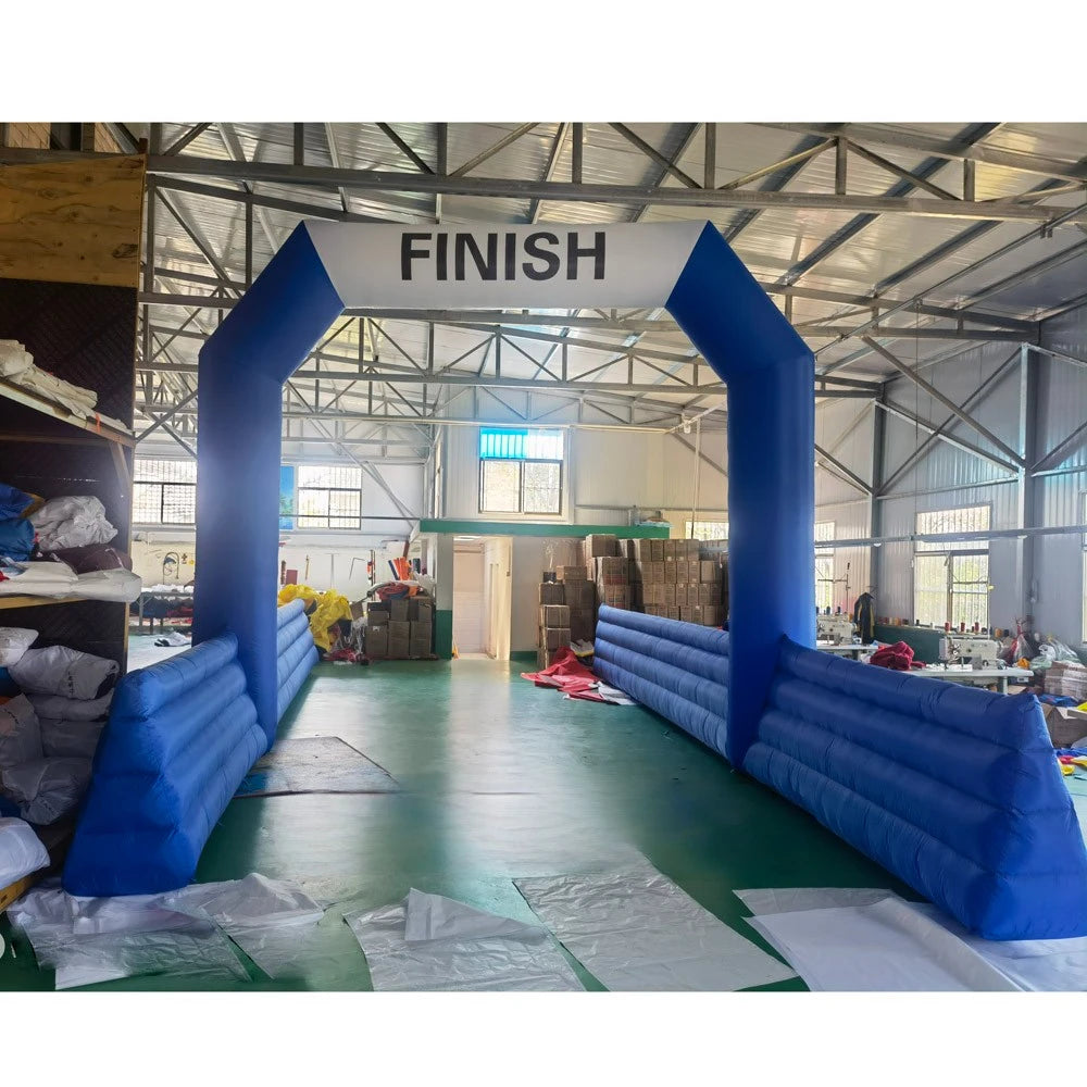 Inflatable Arch Blue Free Standing Inflatable Start Finish Line Arch With Blower Outdoor Archway For Sports Racing Advertising