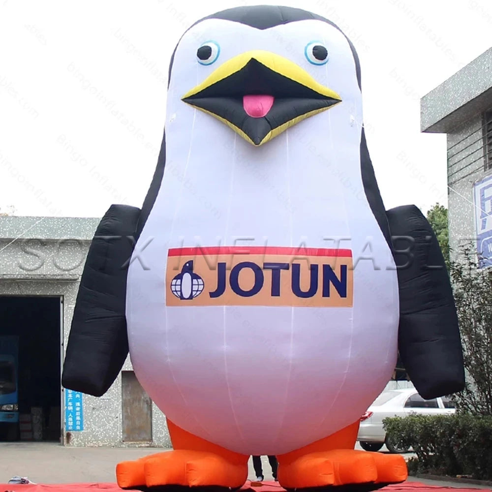 Doll with blower lovely Large 4/6/8 Meters High Inflatable Penguin / 14/20/26ft Blow up Cartoon Penguin Mascot