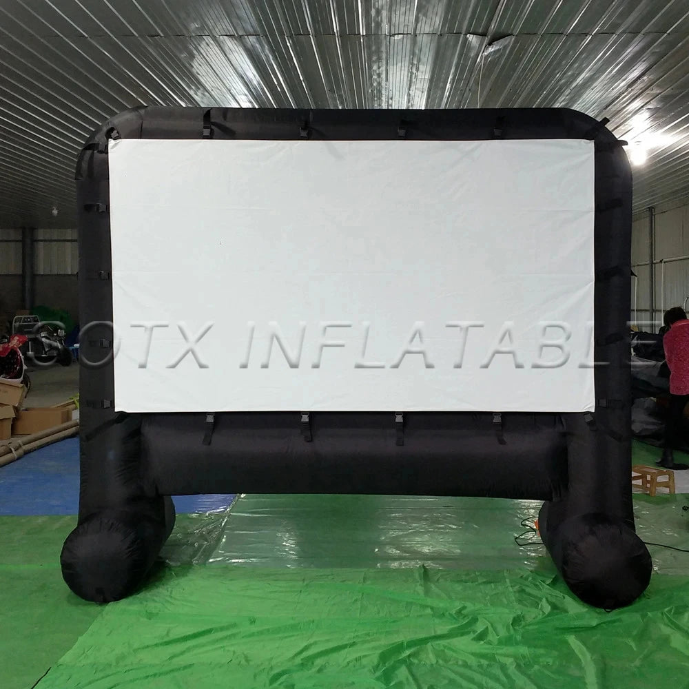 with blower for family Outdoor Inflatable movie screen advertising inflatable cinema projection screen best sale