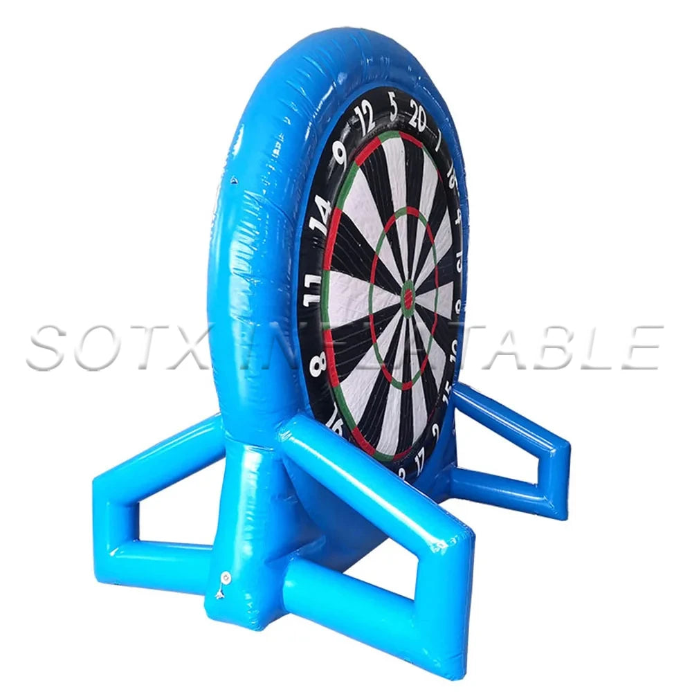 Outdoors Play Giant Commercial Occluded Inflatable Soccer dart Air Pump Football Darts Game With Sticky Balls For Backyard