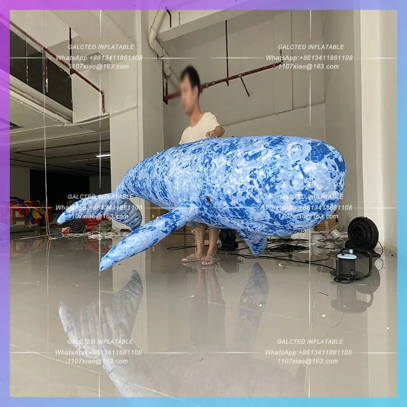 marine mammal star sperm Giant inflatable cartoon whale model  whale humpback whale mall bar stage hanging lights props