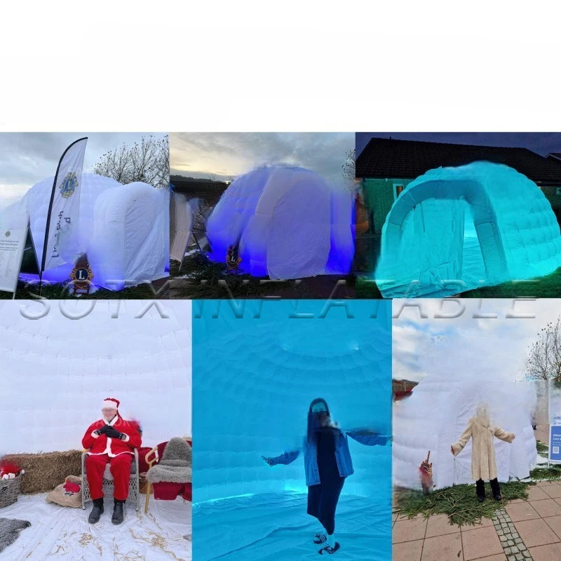 Wedding Show Exhibition 16.4ft Inflatable Igloo Dome Tent Dia.5M Commercial Inflatable Event Dome Tent for Club Party