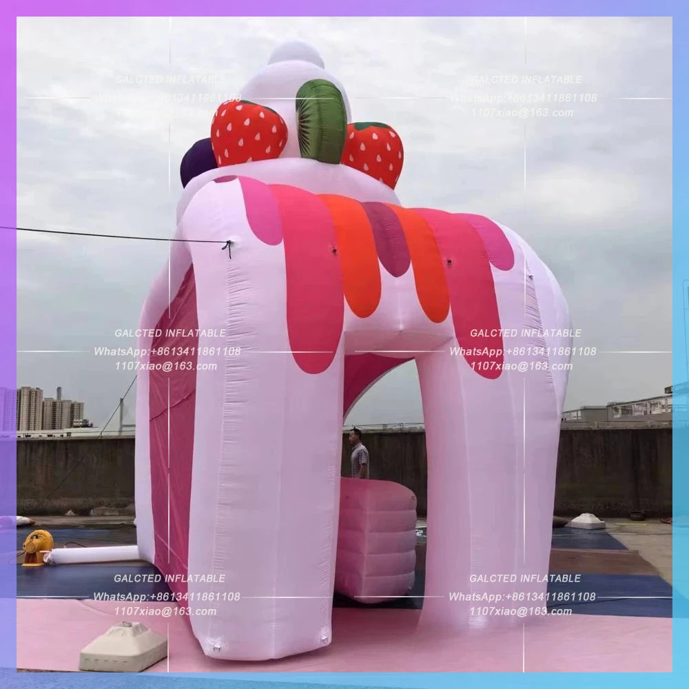 inflatable ice cream stand stall station Custom portable fast food and drink  inflatable concession tent in unique shape design