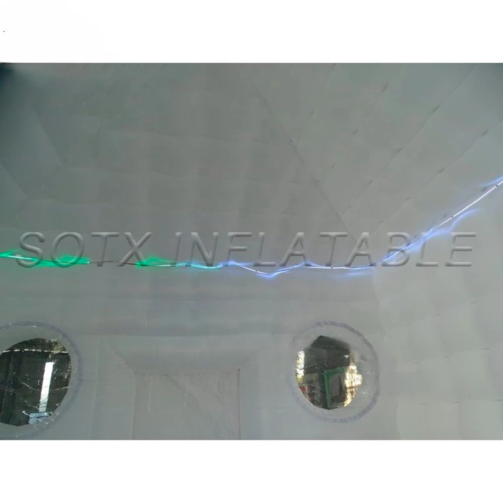 Party Cubic Marquee Large Led Lighting Portable Inflatable Night Club Tent With Windows For Event White Cube Tent Blow Up Square