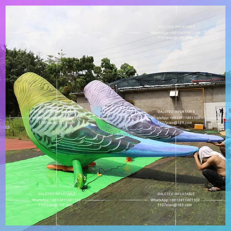Inflatable Green Parrot Blue Parrot Vivid 3mH Inflatable Toys For Outdoor Decorations-Toys
