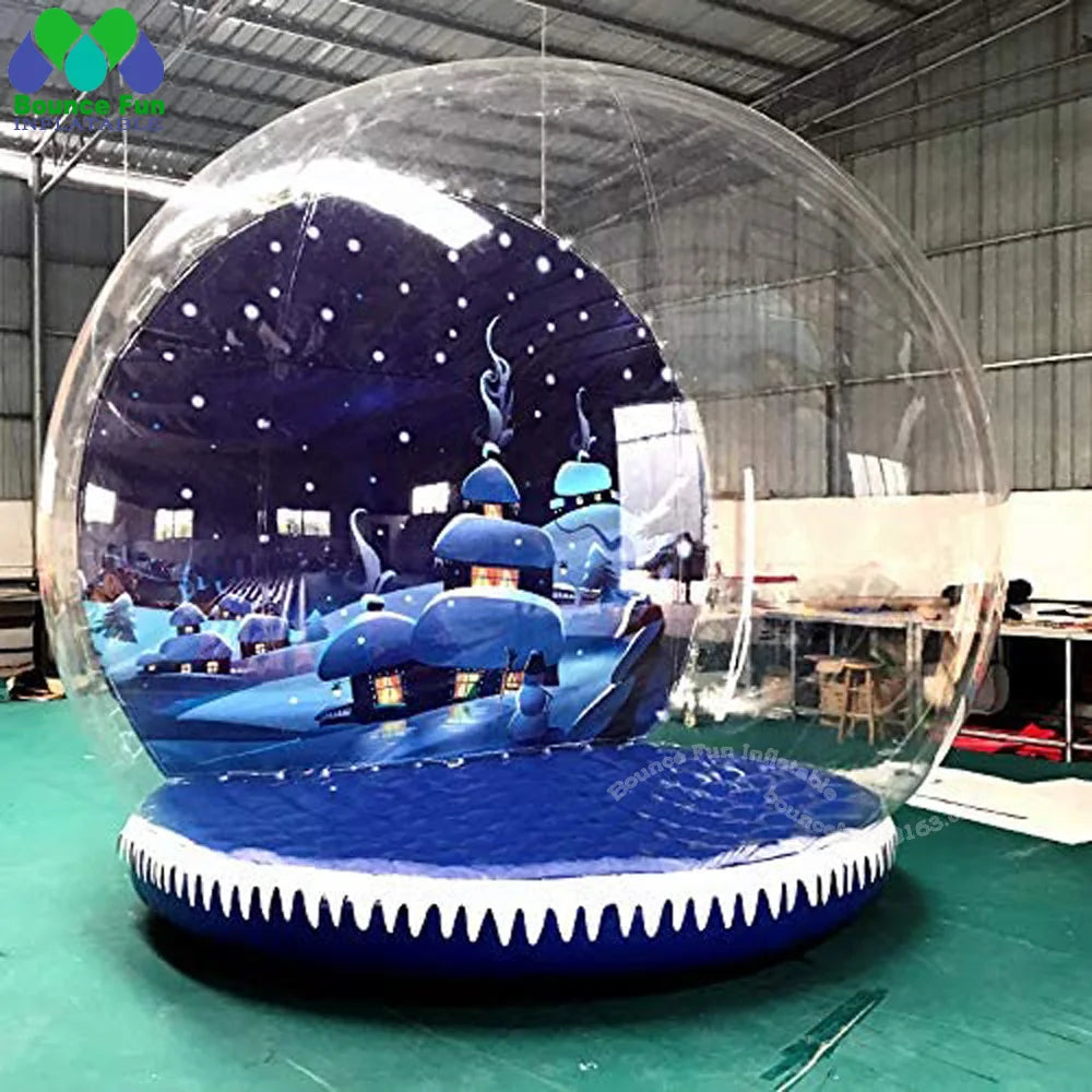 Snowball For Party Christmas Decoration Inflatable Snow Globe With Custom Background And Jumping Bed Outdoor Dome Bubble Tent
