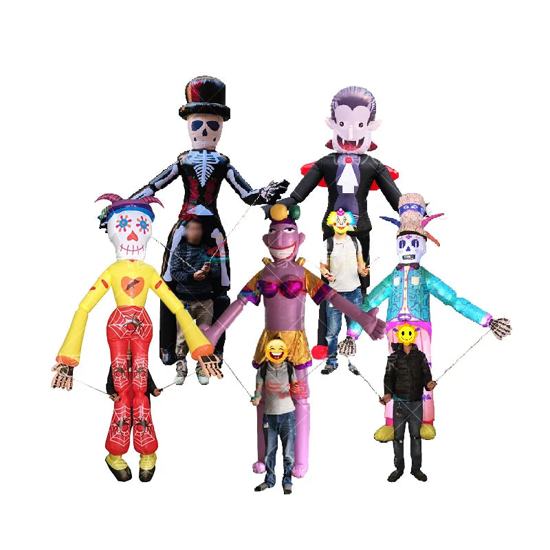 Inflatable Halloween Skeleton Clown - Interactive Dancing Prop for Bars, Parties, Performances, and Event Decorations
