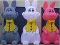 LED For Event Commercial Outdoor Inflatable Easter Bunny Cartoon white/pink inflatable rabbit Advertising Rabbit Balloon with