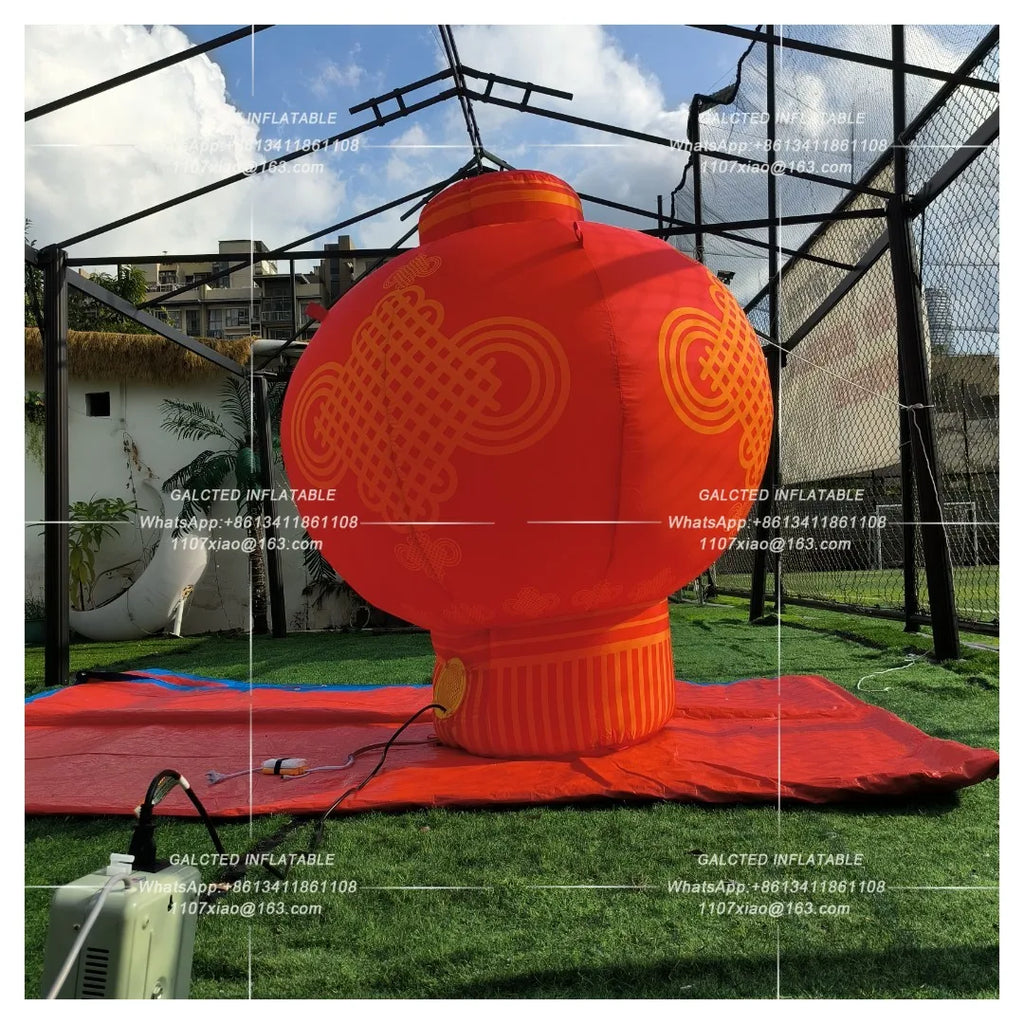 Inflatable Oriental Lantern With Blower Giant Outdoor Event Display And Grand Opening Advertising Decor
