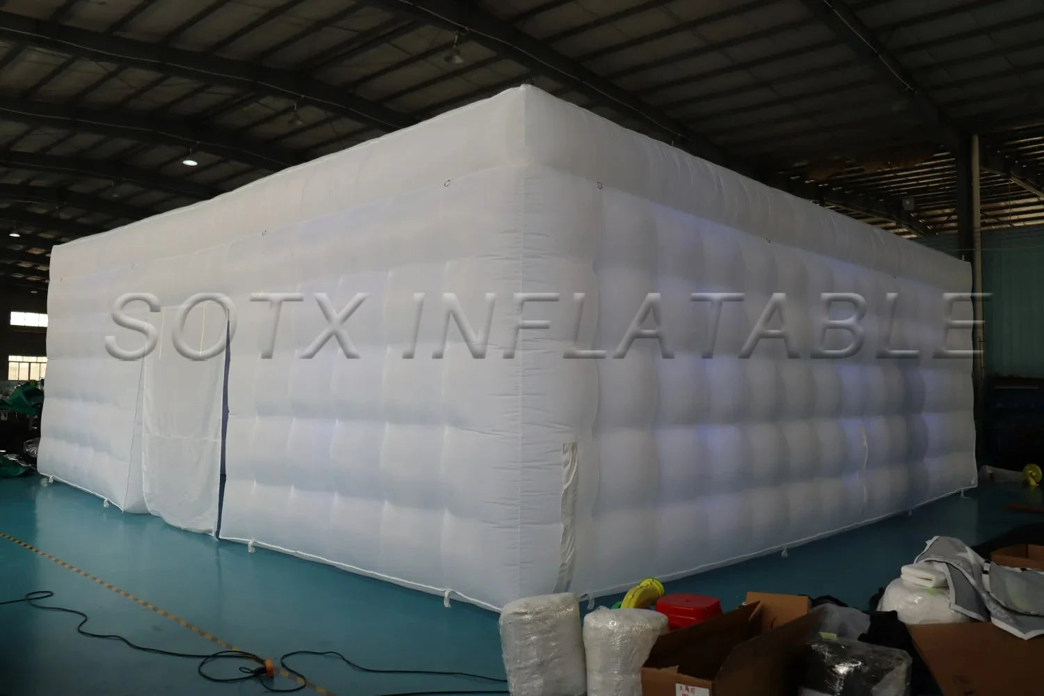 Exhibition Promotion 10x10m Giant Inflatable Lighting Tent Inflatable Marquee Cube Tent with Light for Advertising Event