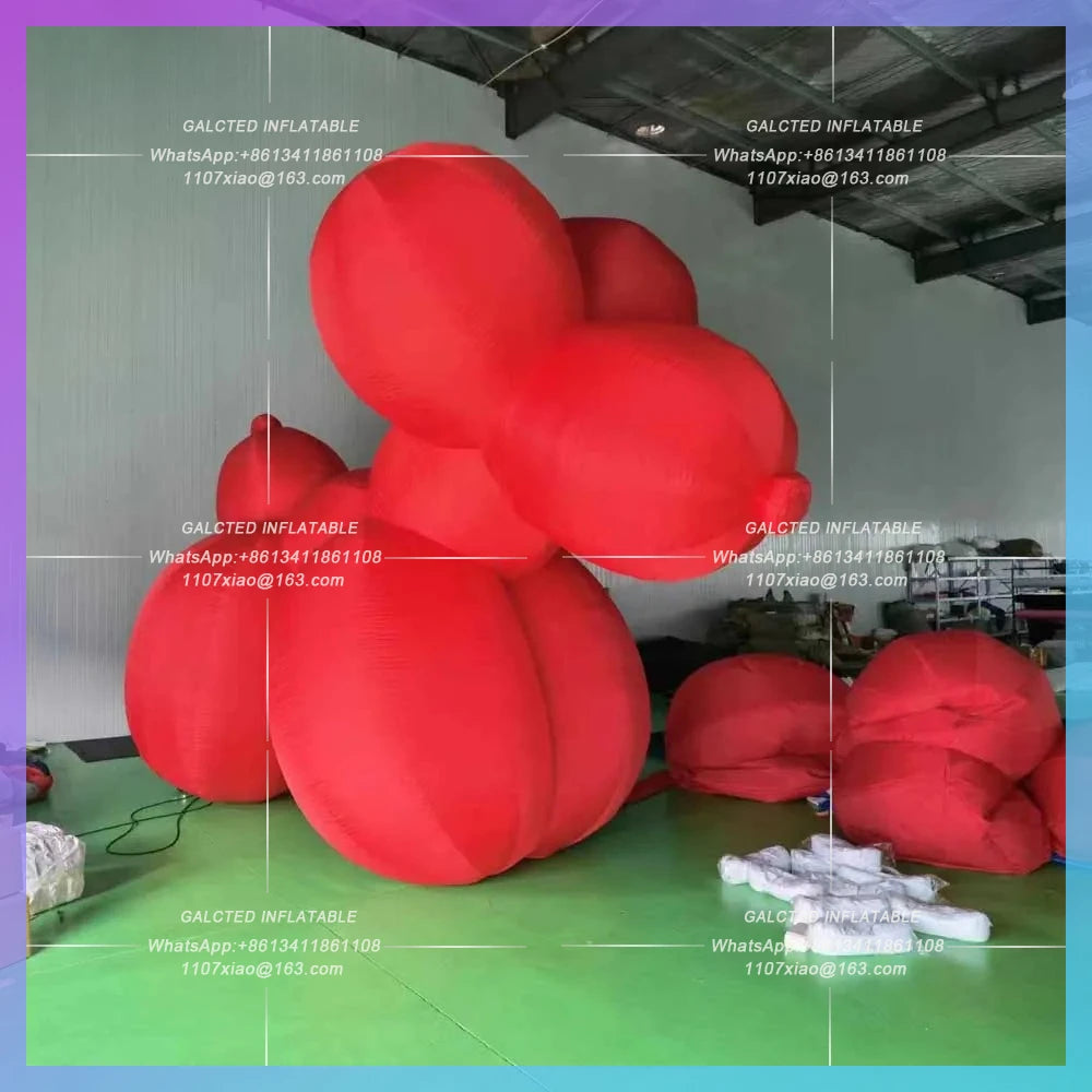 Inflatable Customized Giant 3m Cute Red Inflatable Dog Balloon  Inflatable Dog Animal With Blower For Outdoor Event Decoration
