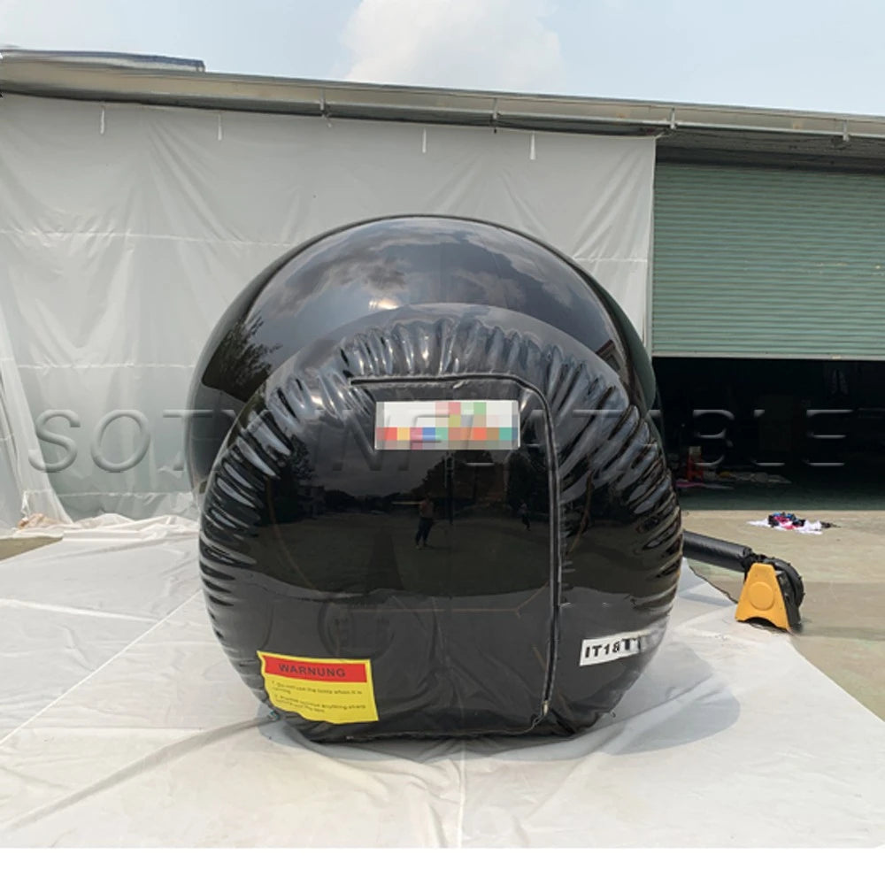 Free Air Blower Beautiful 5m Inflatable Bubble Tent With Tunnel Black Transparent Clear Dome Hotel For Outdoor Camping