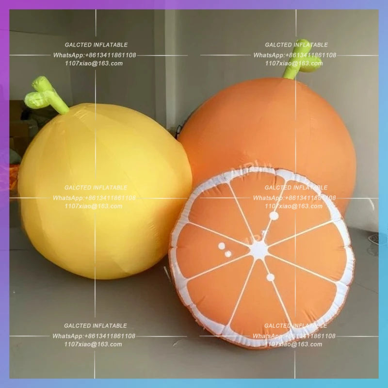 orange lemon pear Giant inflatable fruit model for fresh fruit market decoration prop