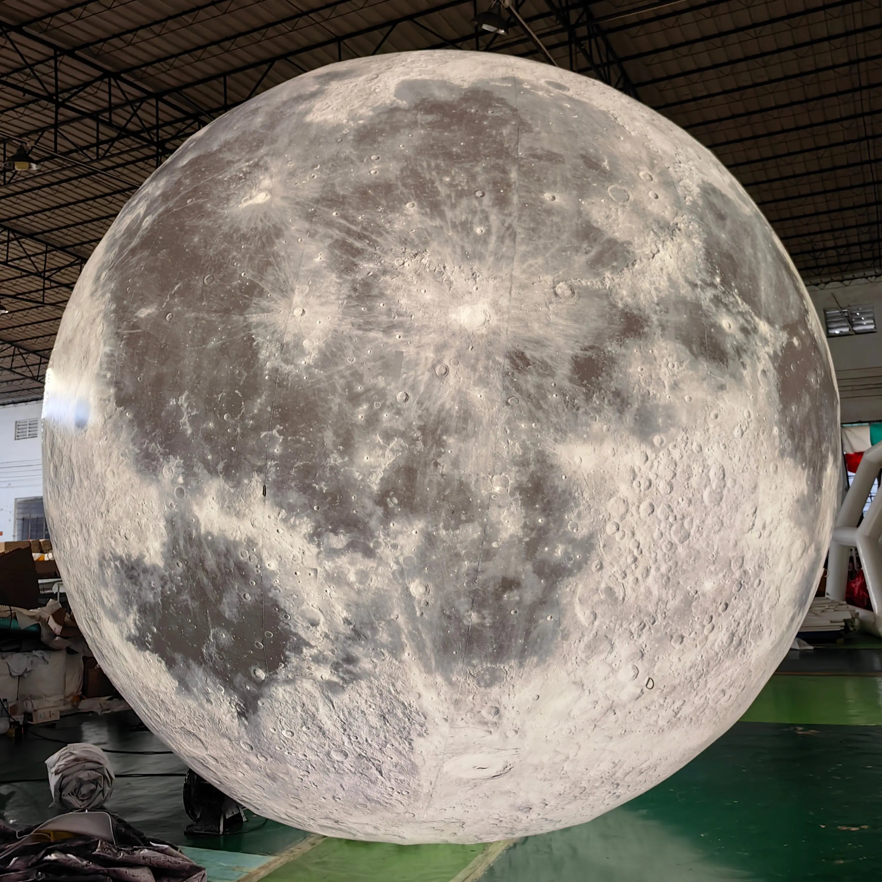 Gray Giant Advertising Inflatable Moon Model With LED Light Large Inflatable Moon Balloon Decoration Used For Event Party Stage
