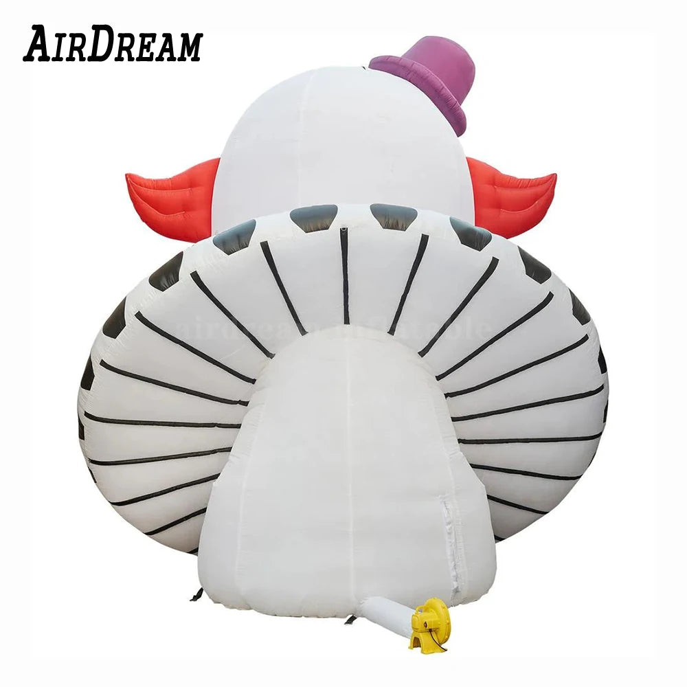 Personalized 17ft Tall Outdoor Giant Inflatable Halloween Clown Mask Blood Head With LED Lights For Sale
