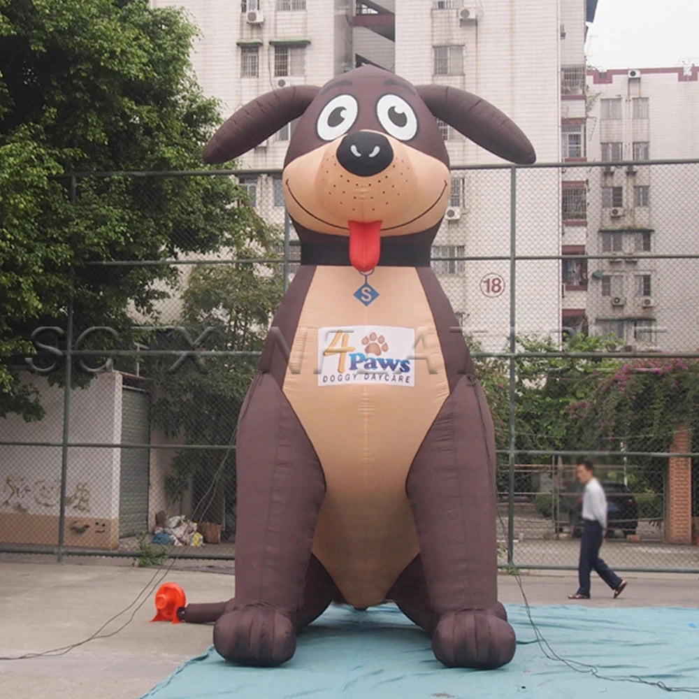 free shipping factory price advertising inflatable dog model cute inflatable puppy dog with blower for promotion free print