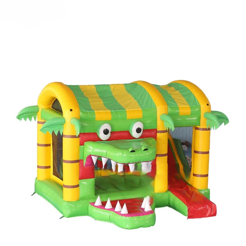 Event Sea Shipping 4.6m PVC Inflatable Crocodile Bouncer Slide Inflatable Jumping House with Climbing Area for Party