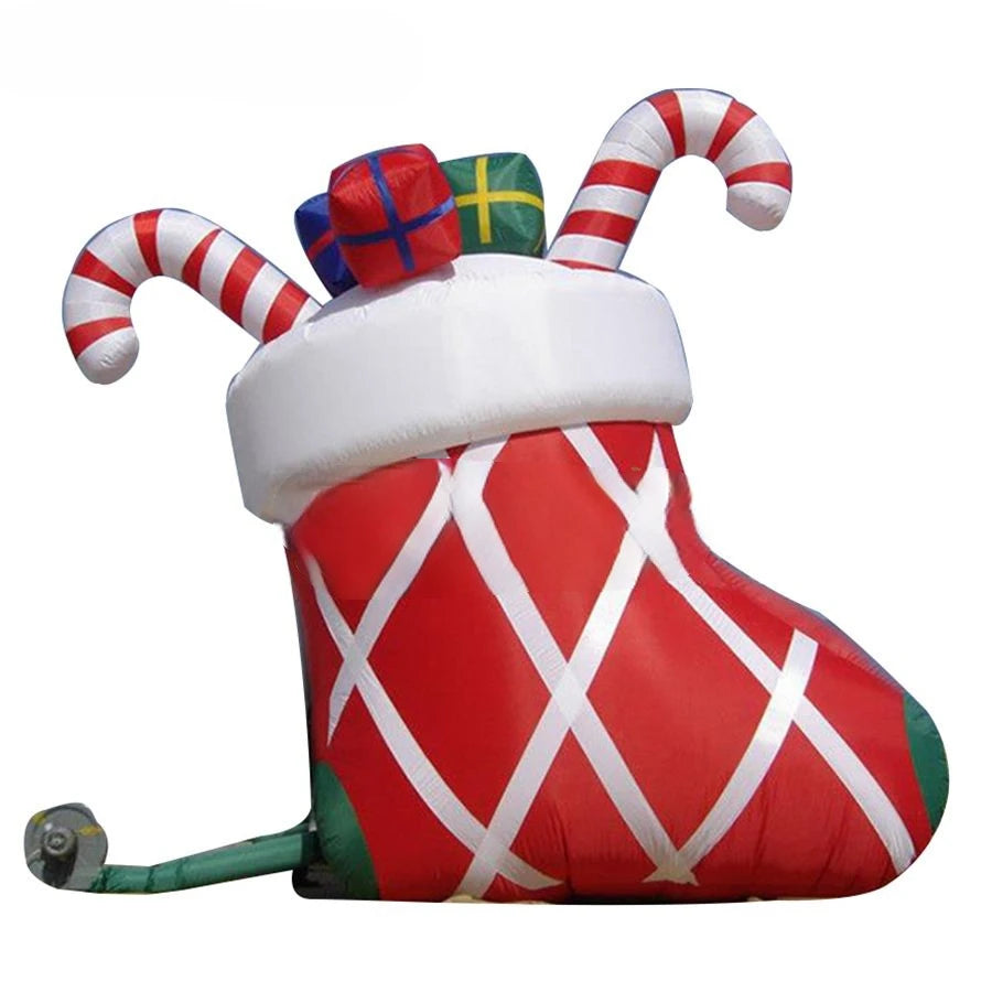 inflatable party decor Hot selling giant airblown Chritmas gifts and candy sticks in Christmas stockings