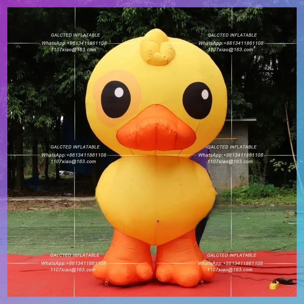 Led Lights Grounding Giant Oxford Big Inflatable Yellow Duck with Inflatable Rubber Duck Balloons for Outdoor Promotion