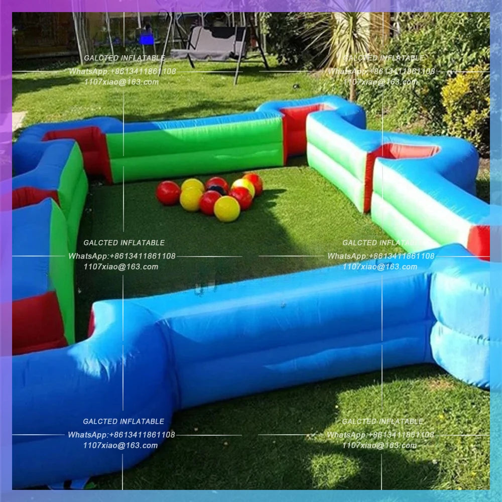 Inflatable Snooker Pool with golf Interactive Games Inflatable Human Football Billiards Blue Inflatable Table Soccer Game