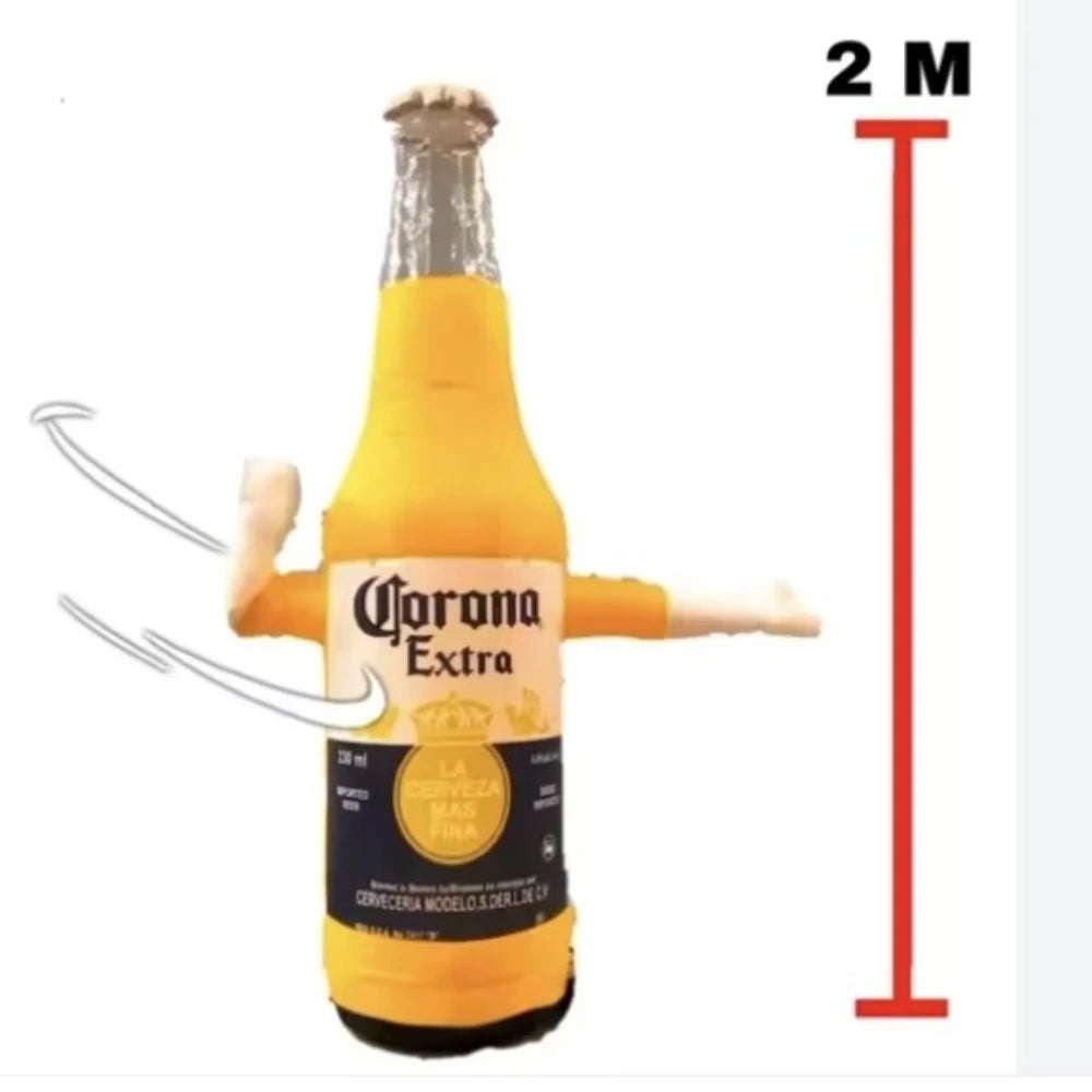 NO BLOWER Customized Inflatable Beer Bottle waver for Advertising with Waving Arms LED Light Without Blower