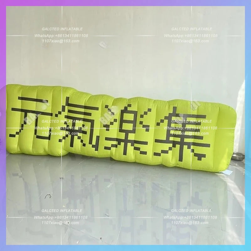 signboard door head model Inflatable cartoon pixel windanimation IP custom logo emporium bar lighting atmosphere ads