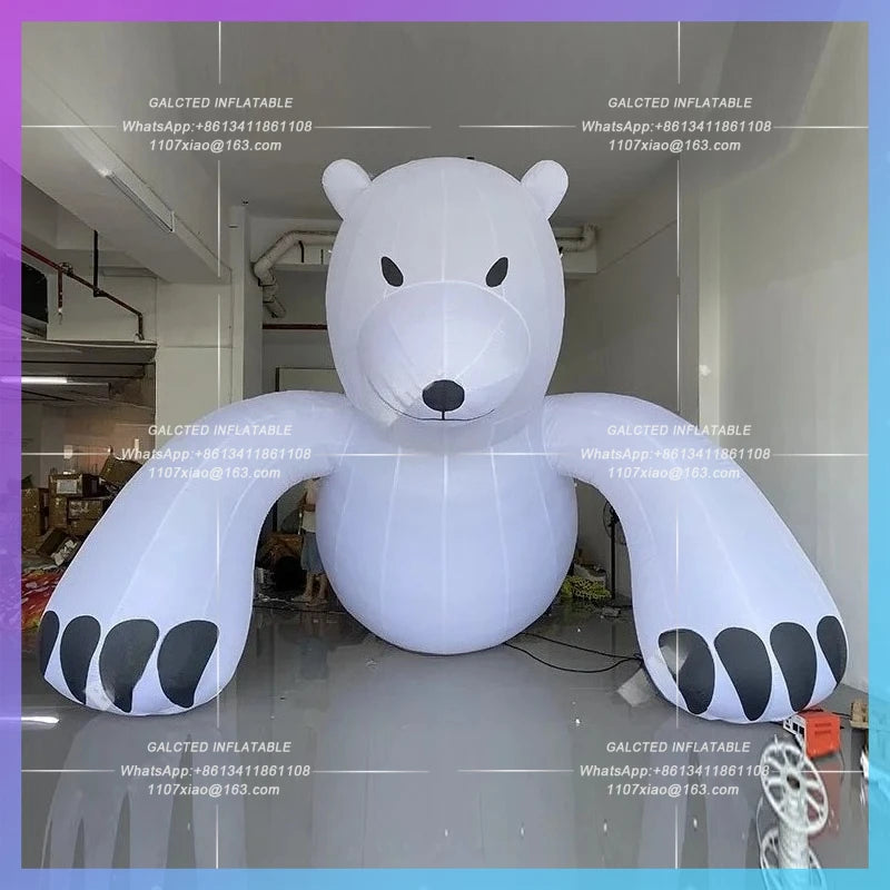 Bear Model Ice and Snow World Inflatable cartoon Hercules Polar  theme park mall atrium lighting IP advertising props