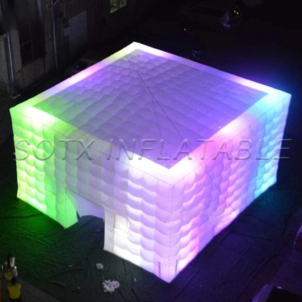 2024 New Arriver 8x8x4m White Inflatable Cube Tent Cubic Marquee House Square Party Wedding Cinema Building Customized For Usa