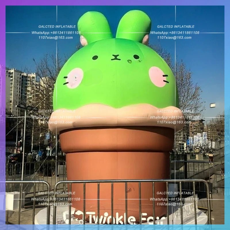 inflatable rabbit cute cartoon animal 3meter custom giant amusement park festival celebration decoration