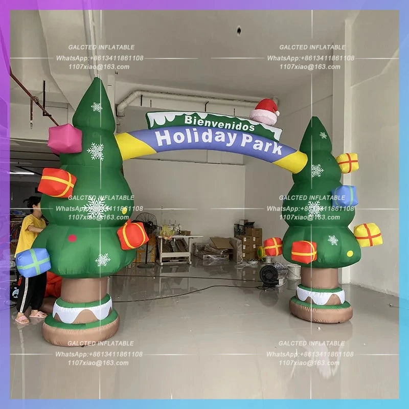 Christmas decoration theme activities Inflatable Christmas Tree Arch model park bar atmosphere can be illuminated decoration