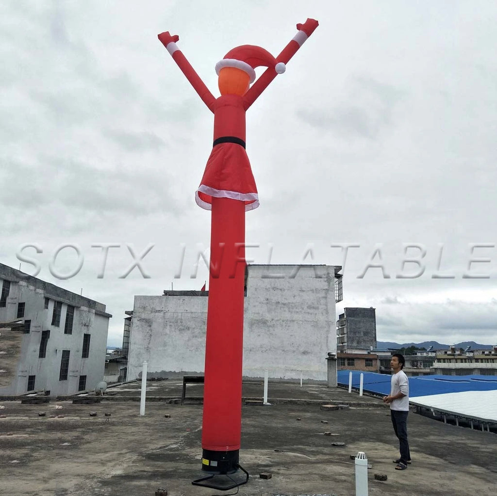 Promotion Decoration 6mH Inflatable Santa Claus Air Dancer for Advertising
