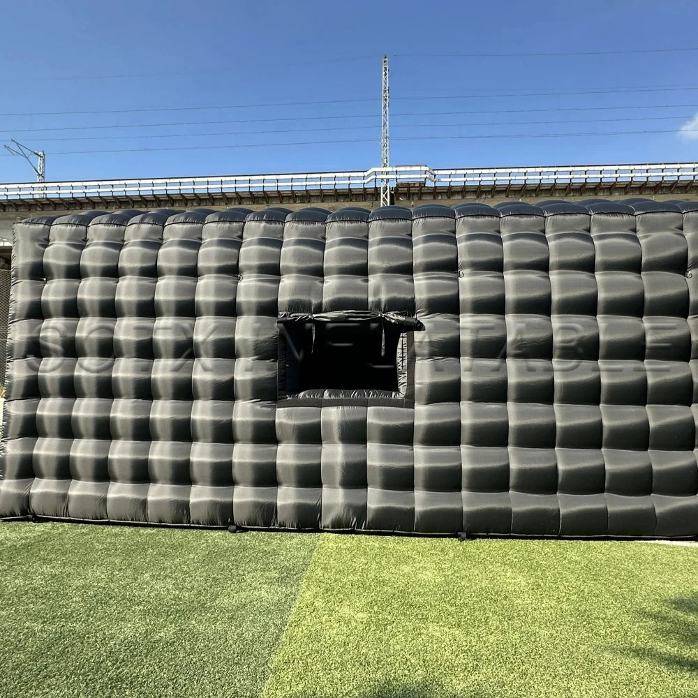 Movable Disco Castle 8m Black Party Inflatable Nightclub Tent Giant Inflatable Cube Booth Disco Nightclub Tent Outdoor