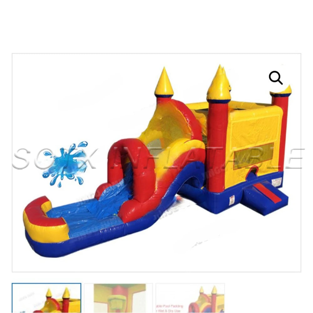 Jumper For Parks Backy Durable Commercial Grade White Inflatable Bouncy Castle With Water Slides Combo Moon Bounce House Outdoor