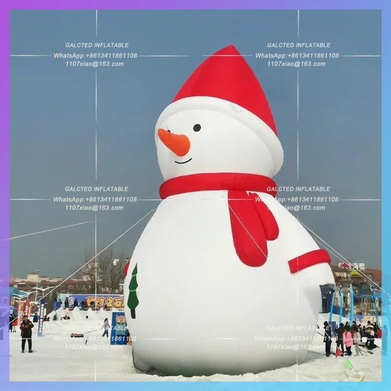 inflatable snowman for Skiing White huge christmas activities decoration