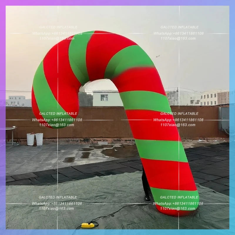 inflatable hat sock gift box Huge christmas cane ball for new year celebration decoration