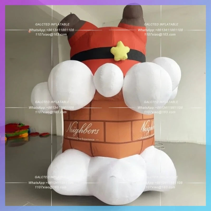 christmas gift for festival decoration Giant inflatable santa claus chimney
