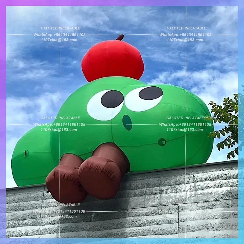 sitter dummy ins style Inflatable apple tree air model  exterior facade rooftop lighting drainage ip custom ad decoration