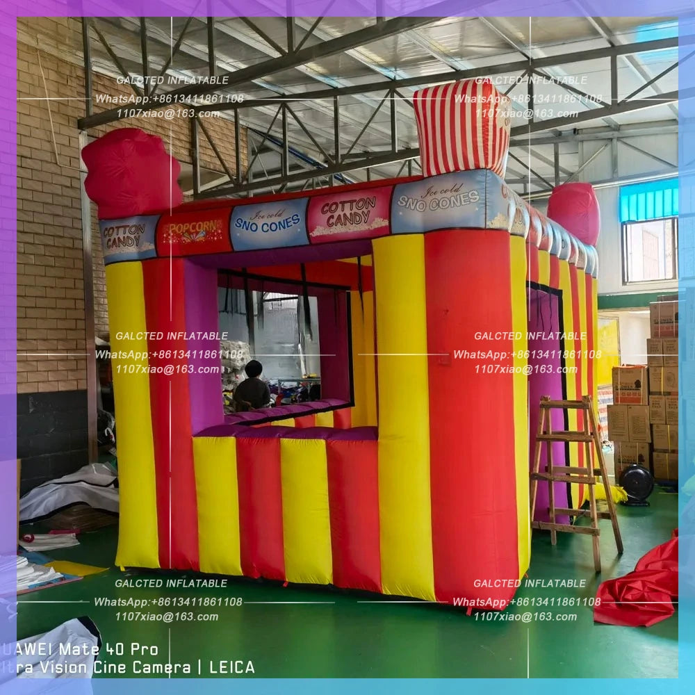 inflatable carnival treat shop Oxford 3meters  with foldable curtain concession stand fast food cabin booth ticket stall